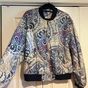 Free People Paisley Bomber Jacket